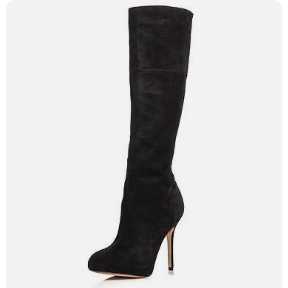 Sam Edelman Knee High Black Suede Empire Boot with Hidden Platform. Size 8.
